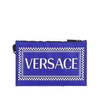 范思哲男包好不好, Versace | Mens Blue Box Logo Zip Pouch商品图片 5.5折