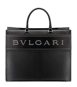 bvlgari包, BVLGARI | Large Leather Bvlgari Logo Tote Bag商品图片 