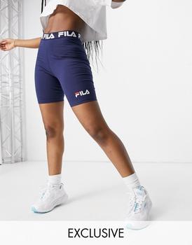 斐乐推荐, Fila | Fila logo band legging shorts in navy exclusive to ASOS商品图片 4.4折