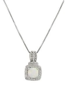 Savvy Cie Jewels | CZ Pavé Created Opal Pendant Necklace 2.6折