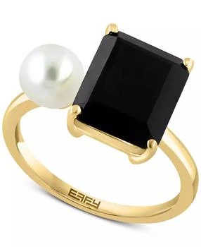 Effy | EFFY® Onyx & Freshwater Pearl (6mm) Duo Ring in 14k Gold,商家Macy's,价格¥3339