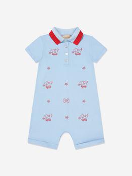 Gucci | Baby Boys Polo Romper in Blue商品图片,额外8折, 额外八折
