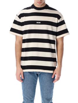 推荐MSGM Striped Logo Printed T-Shirt商品