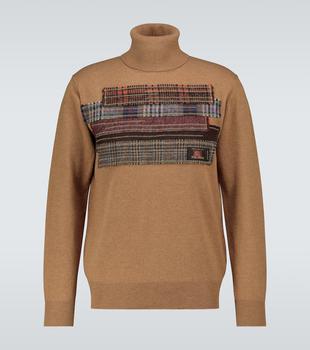 推荐Patchwork wool turtleneck sweater商品