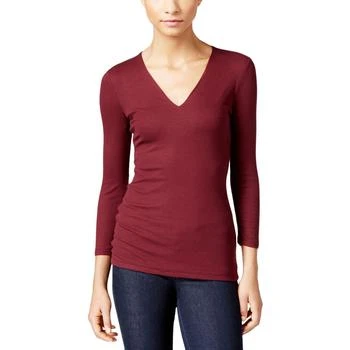 INC International | INC Womens V-Neck Ribbed Pullover Top 3折