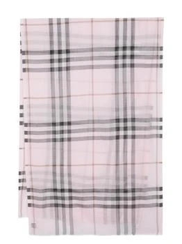 推荐BURBERRY - Giant Check Wool And Silk Blend Scarf商品