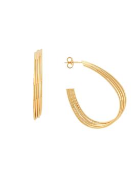 商品14K Goldplated Twisted Hoop Earrings,商家Saks OFF 5TH,价格¥730图片