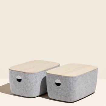 Open Spaces | Large Felt Storage Bins Set of 2 WITH LIDS,商家Verishop,价格¥1109