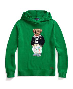 ralph lauren bear, Ralph Lauren | Polo Ralph Lauren Preppy Bear Cotton Hooded Jumper Cruise Green商品图片 