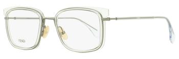 推荐Fendi Men's Rectangular Eyeglasses FFM0064 900 Crystal/Ruthenium 54mm商品