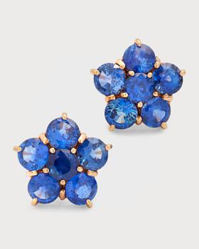 商品Piranesi | 18K Rose Gold Blue Sapphire Flower Stud Earrings,商家Neiman Marcus,价格¥70194图片