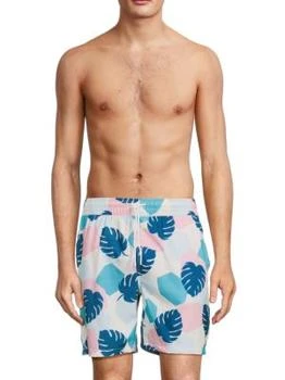 推荐Banks Seaglass Leaf Print Swim Shorts商品