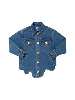 商品Moschino | Asymmetrical Cotton Denim Jacket,商家LUISAVIAROMA,价格¥3852图片