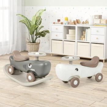 Hivvago | Convertible Rocking Horse and Sliding Car with Detachable Balance Board-Dark Gray,商家Premium Outlets,价格¥474