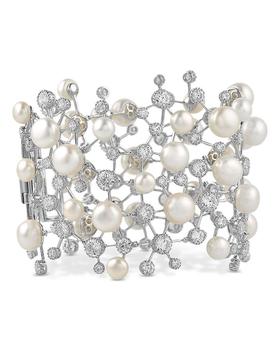 商品Anabela Chan | 18K White Gold Plated Sterling Silver Constellation Collection Simulated Diamond & Cultured Freshwater Pearl Bracelet,商家Bloomingdale's,价格¥29262图片