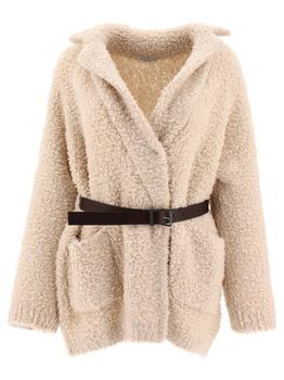 brunello cucinelli jacket, Brunello Cucinelli | Brunello Cucinelli Belted Shearling Jacket商品图片 7.1折