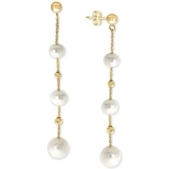 推荐EFFY® Cultured Freshwater Pearl (5-8mm) Linear Drop Earrings in 14k Gold商品