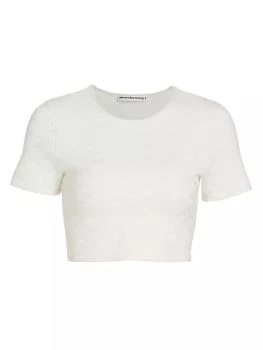 Alexander Wang | Monogrammed Jacquard Cropped T-Shirt 6折