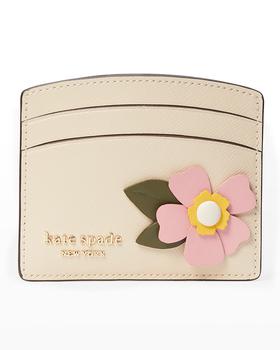 Kate Spade | flower petal leather card case商品图片,