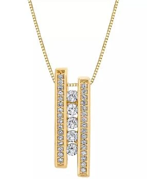 Sirena | Diamond Triple Bar 18" Pendant Necklace (1/2 ct. t.w.) in 14k Yellow Gold,商家Macy's,价格¥22431