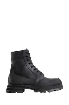 Alexander McQueen | Black Wander Lace-Up Boots 独家减免邮费
