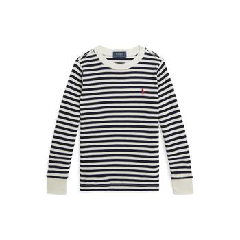 Striped Waffle Cotton Long-Sleeve Tee (Toddler/Little Kids)