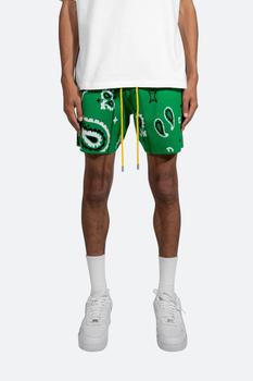 mnml短裤, MNML | Paisley Knit Shorts - Green商品图片 