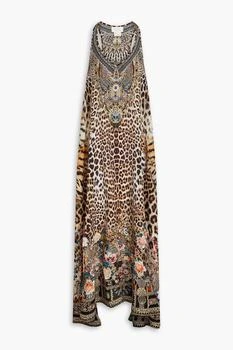 推荐Crystal-embellished printed silk crepe de chine maxi dress商品