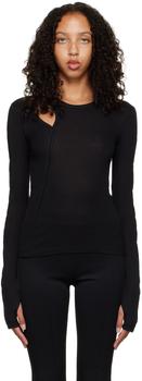 Helmut Lang | Black Slash Long Sleeve T-Shirt商品图片,7.1折