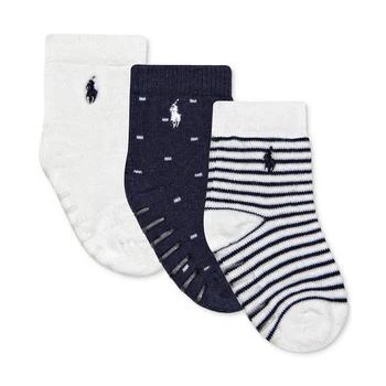推荐Ralph Lauren Baby Boys Logo Cushioned Crew Socks, Pack of 3商品