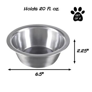 商品Stainless Steel Hanging Pet Bowls - Set of 2 By Petmaker图片