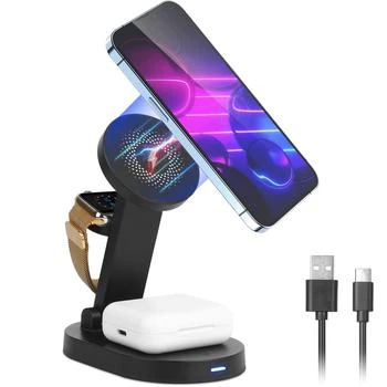 Global Bazaar | 4-in-1 Magnetic Wireless Charger: 15W Fast Charging Stand for iPhone 13/12 Pro Max, iWatch, AirPods,商家Premium Outlets,价格¥429