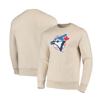 Majestic, Majestic | Men's Oatmeal Toronto Blue Jays Fleece Pullover Sweatshirt商品图片 7.3折