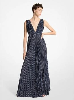 Michael Kors | Polka Dot Georgette Pleated Gown,商家Michael Kors,价格¥21679