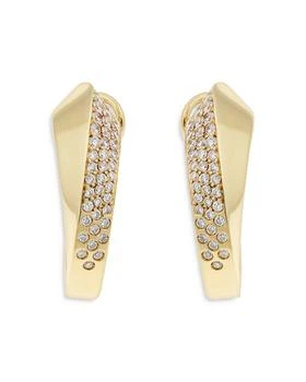 Crivelli | 18K Yellow Gold Like Diamond Pavé Curved Hoop Earrings - Exclusive, Italy Campaign,商家Bloomingdale's,价格¥58321