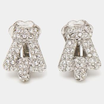[二手商品] Dior | Dior CD Crystals SIlver Tone Metal Clip On Earrings商品图片,7.2折
