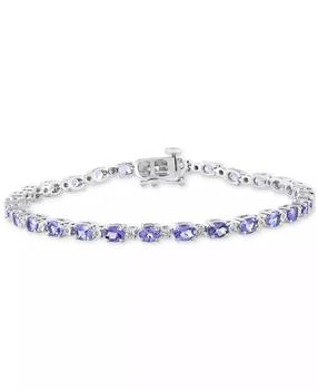 Effy | EFFY® Tanzanite (4-3/4 ct. t.w.) & Diamond (1/20 ct. t.w.) Link Bracelet in Sterling Silver,商家Macy's,价格¥3239