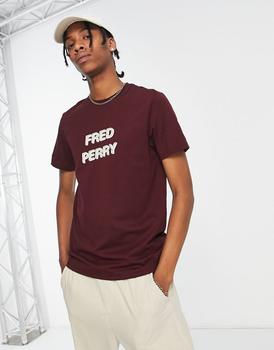 Fred Perry | Fred Perry logo graphic t-shirt in red商品图片,