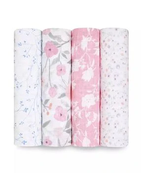 aden + anais | Baby Girls Floral Swaddle Blankets, Pack of 4,商家Macy's,价格¥404