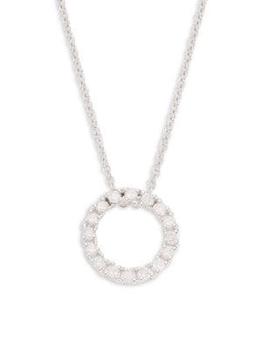 推荐14K White Gold Diamond Circle Pendant Necklace商品