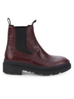 推荐Tessy Croc Embossed Leather Chelsea Boots商品