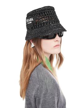 Prada Raffia Bucket Hat - Hats - Free Shipping - BeyondStyle