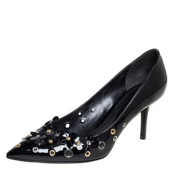推荐Louis Vuitton Black Patent Leather Applique Embellished Pointed Toe Pumps Size 39.5商品