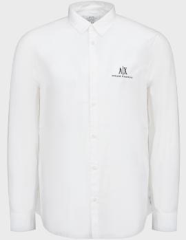 Armani Exchange | ARMANI EXCHANGE 男士白色棉质长袖衬衫 8NZCP2-ZNBJZ-1100商品图片,满$100享9.5折, 满折