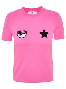 推荐Chiara Ferragni Logo Embroidered Crewneck T-Shirt商品