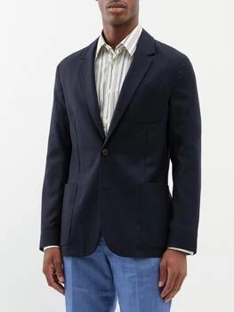 推荐Single-breasted wool-blend suit jacket商品