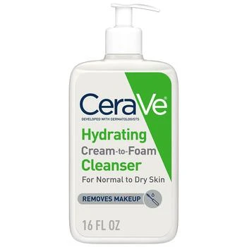 CeraVe | Hydrating Cream-to-Foam Face Cleanser 第2件5折, 满免