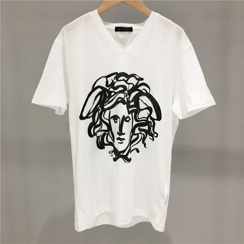 范思哲短袖价格, Versace | VERSACE 范思哲 白色棉男士T恤 A79224-A222614-A911商品图片 独家减免邮费