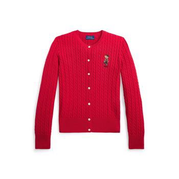Polo Bear Mini-Cable Cotton Cardigan (Big Kids)