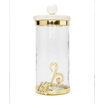 Classic Touch | Glass Canister with Design and Marble Lid, Large,商家Macy's,价格¥532